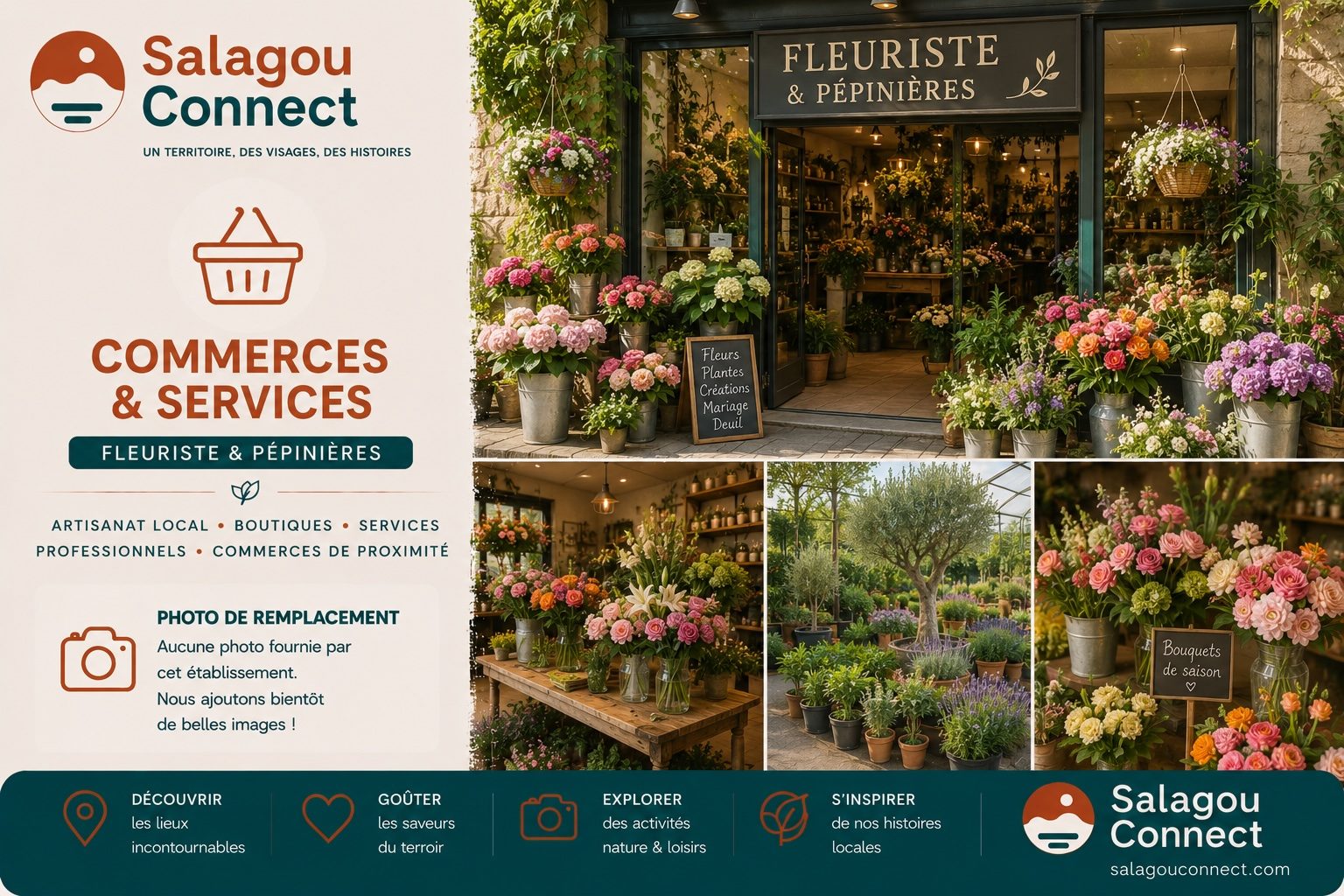 Devanture colorée d’un fleuriste et pépiniériste local