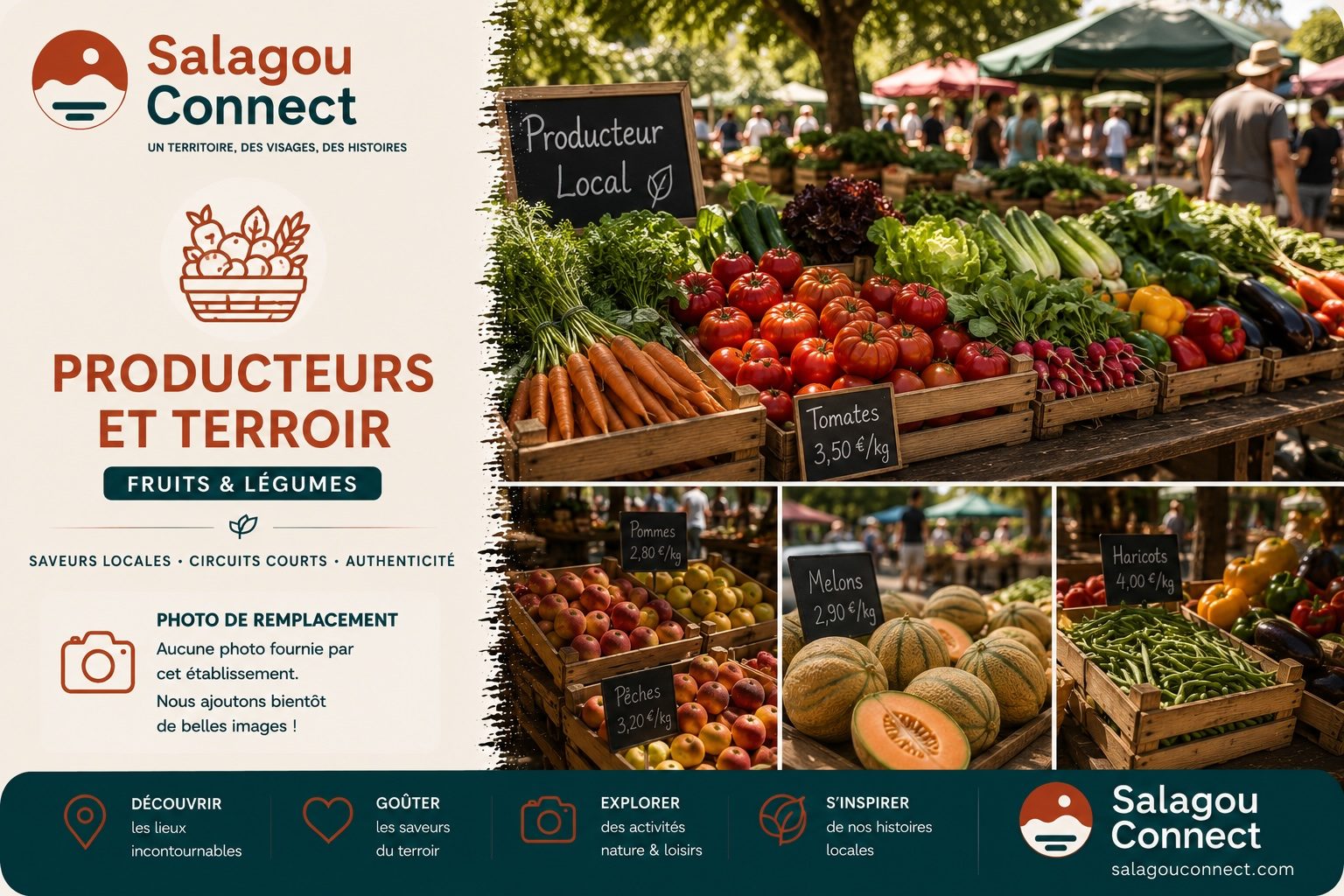 Fruits et légumes frais d’un marché local