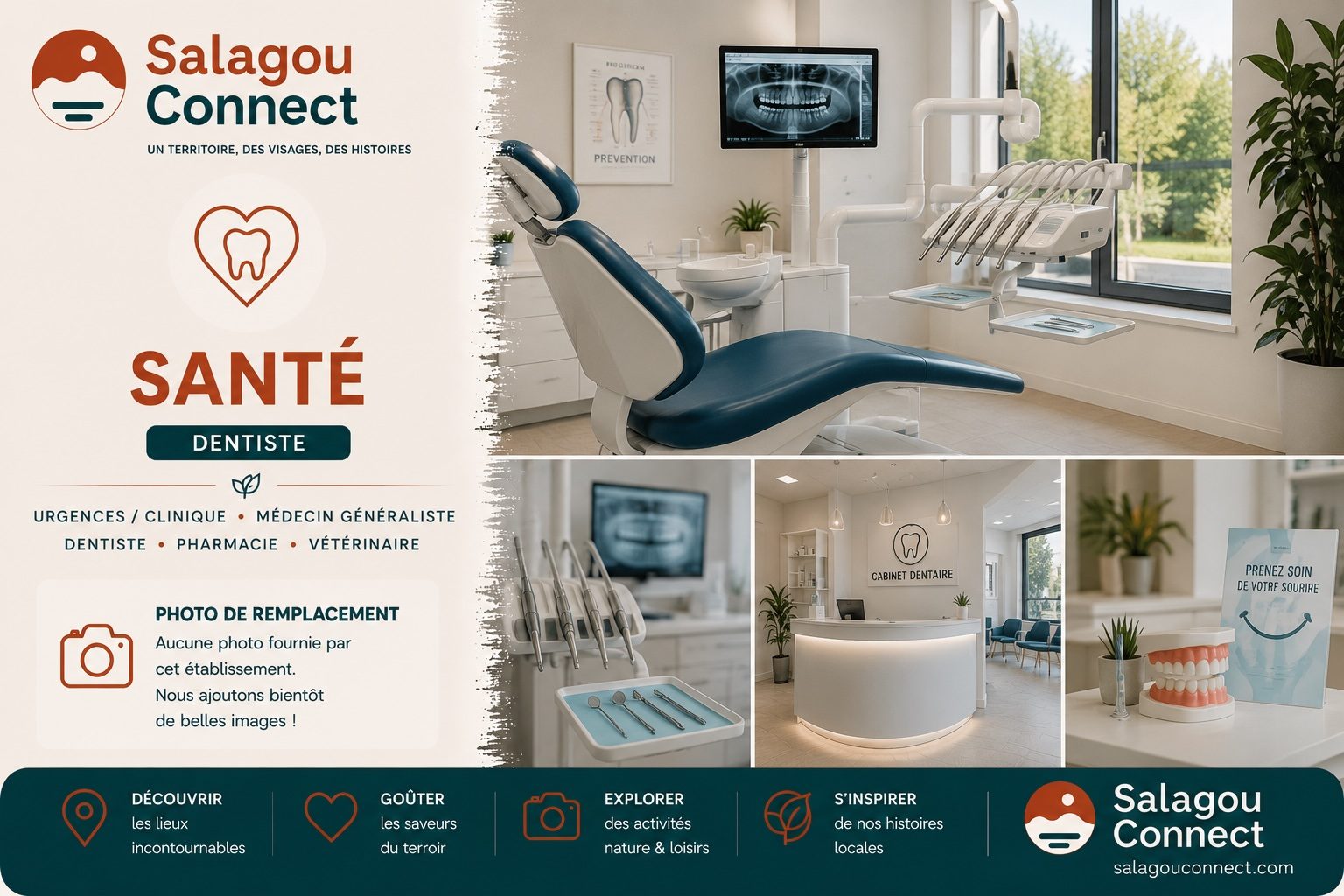 Dentiste examinant une patiente dans son cabinet